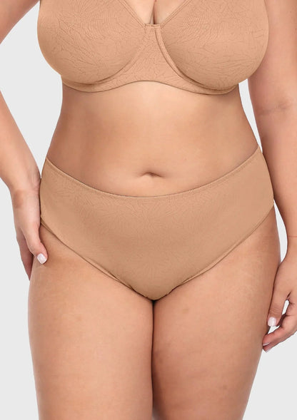 HSlA Joan Comfortzone Full Coverage High-Rise Bikini Underwear Soft Stretch Panties Lingerie