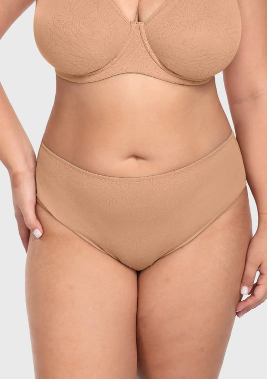 HSlA Joan Comfortzone Full Coverage High-Rise Bikini Underwear Soft Stretch Panties Lingerie
