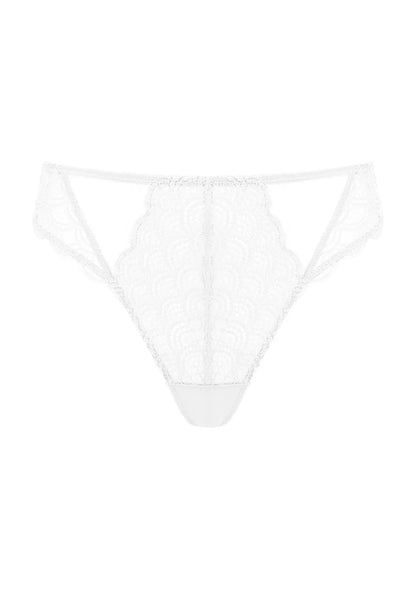 Mermaid Scales High Waist Lace Thong Panty