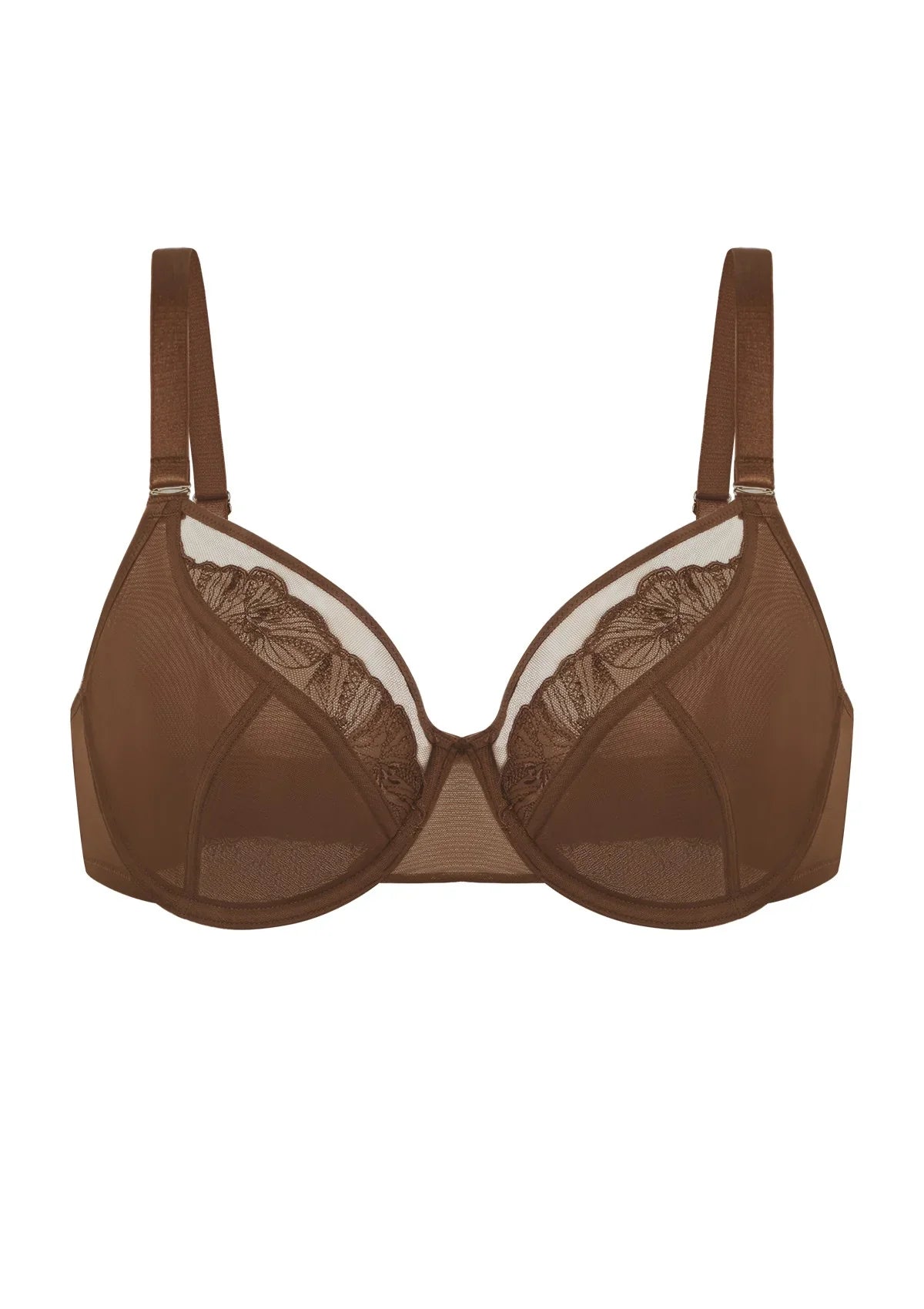 HSIA Yumi Unlined Sheer Embroidery Lace Full Coverage Bra Elegant Sculpting Support