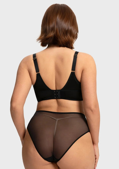 HSIA Yumi Unlined Sheer Embroidery Lace Full Coverage Bra Elegant Sculpting Support