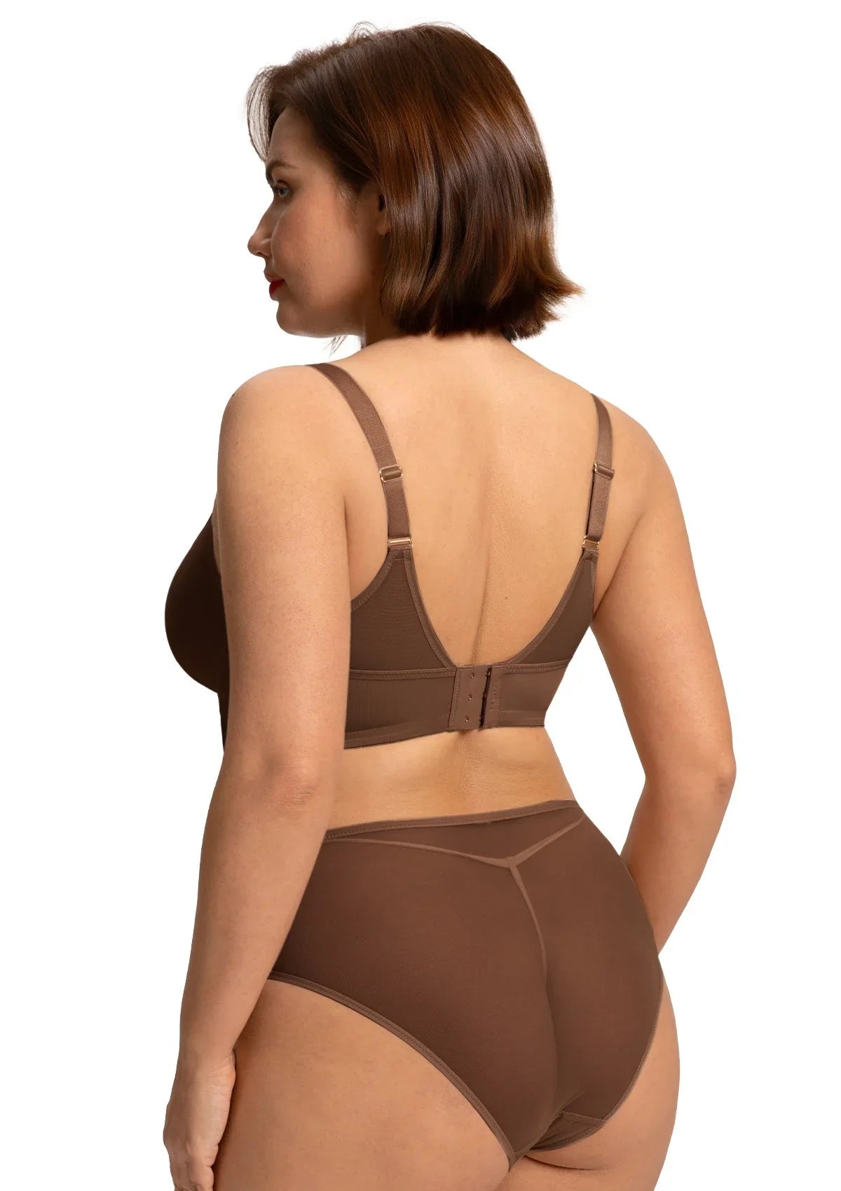 HSIA Yumi Unlined Sheer Embroidery Lace Full Coverage Bra Elegant Sculpting Support
