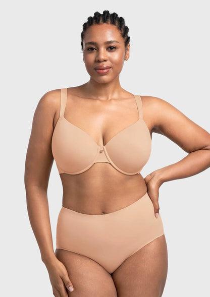 HSIA Miya SoftSense Comfort Lightly Lined T-shirt Back Smoothing Underwire Plus Size Bra Everyday Bra