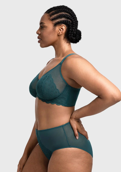 Mermaid Scales Lace Unlined Bra
