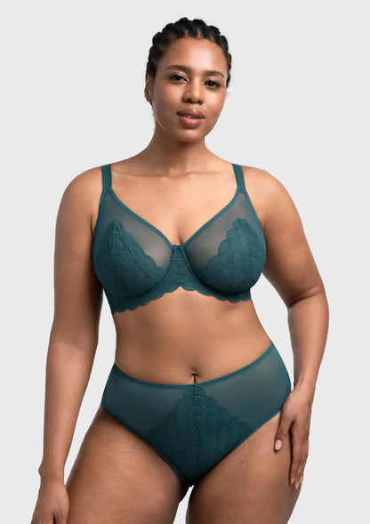 Mermaid Scales Lace Unlined Bra