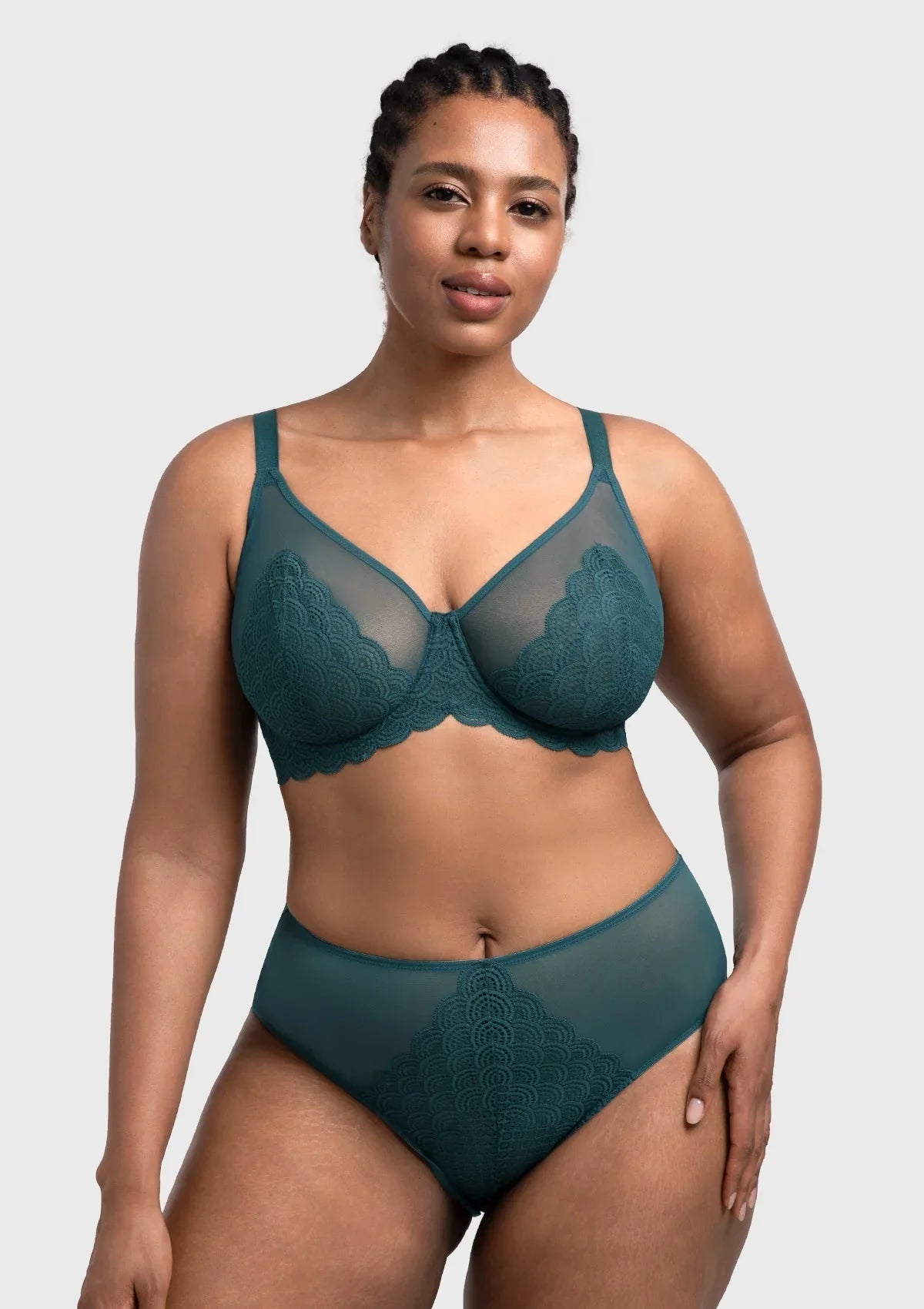 Mermaid Scales Lace Underwire Bra