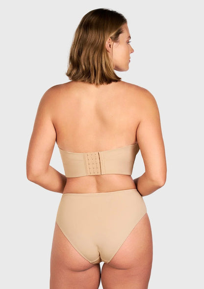 Daisy Smooth Beige Lightly Padded Longline Underwire Strapless Balconette Bra