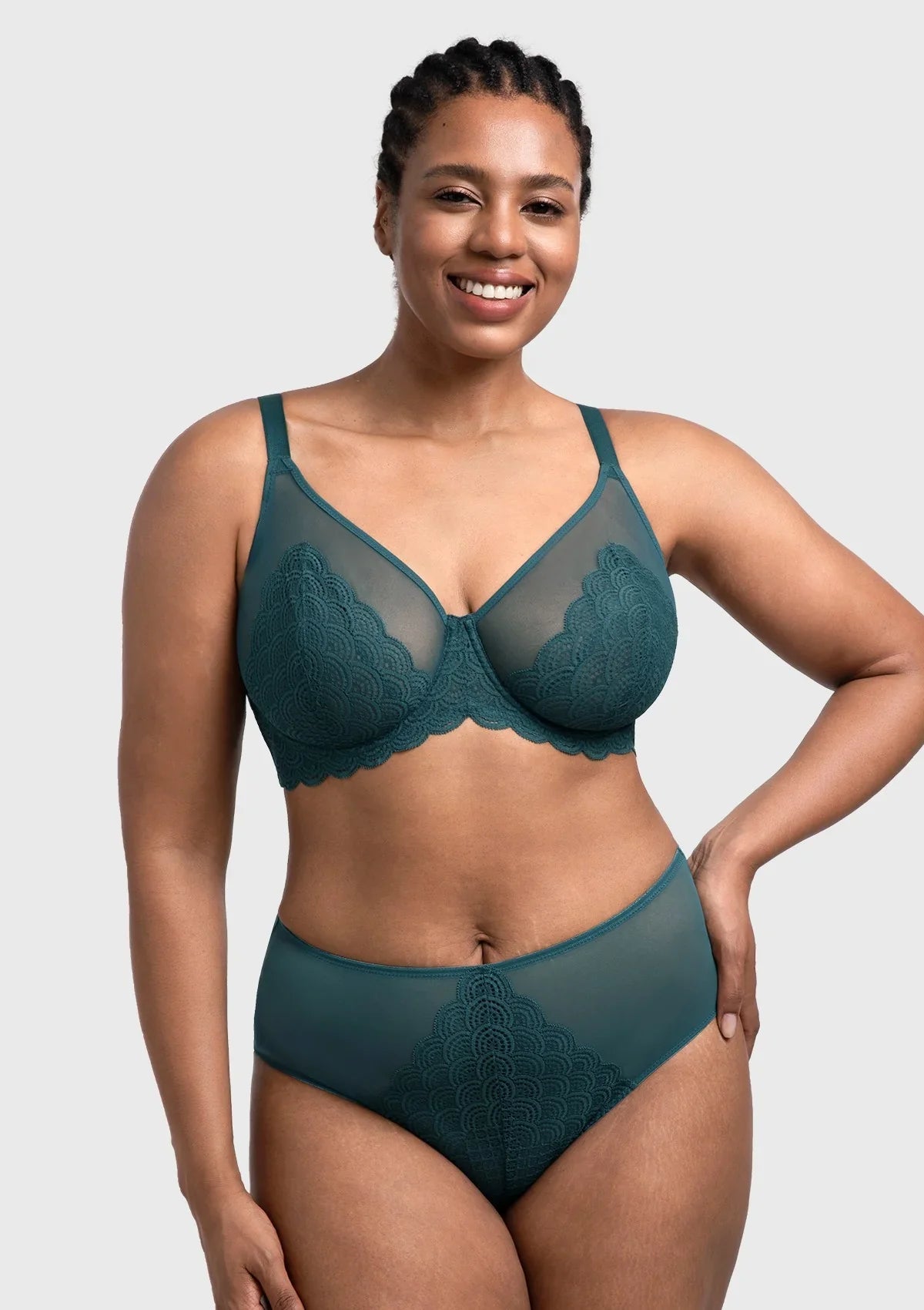 Mermaid Scales Lace Underwire Bra