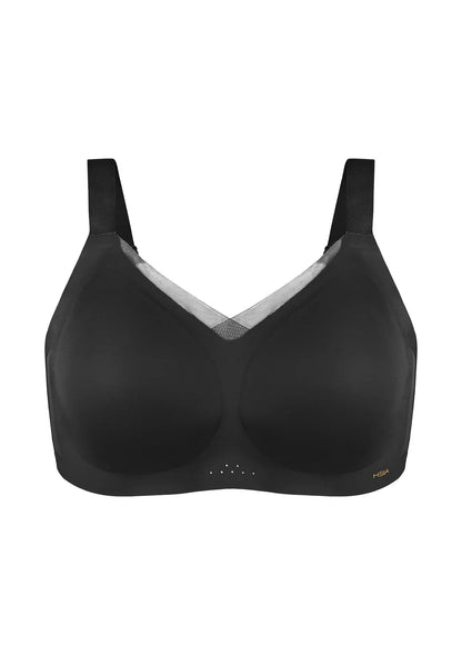 Songful Plus Size Seamless Wireless Supportive Full Coverage Mesh Crossover Bra