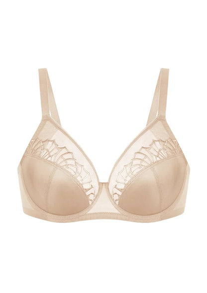 HSIA Pearl Shimmer Light Beige Unlined Plus Size Full Coverage Underwire Comfortable Bra