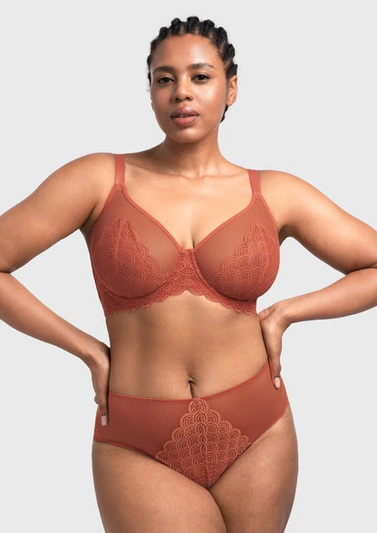 Mermaid Scales Lace Unlined Bra