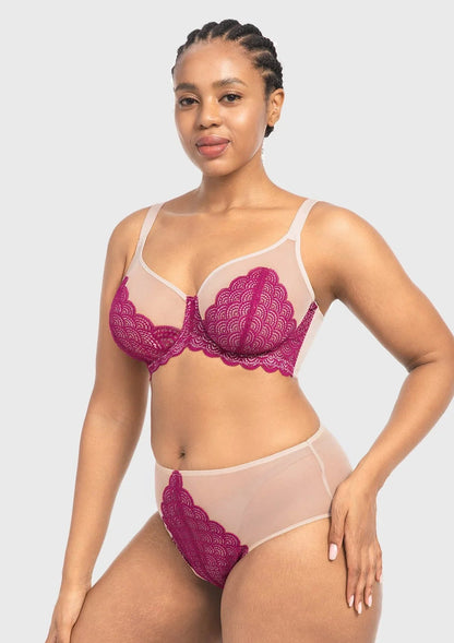 Mermaid Scales Lace Underwire Bra