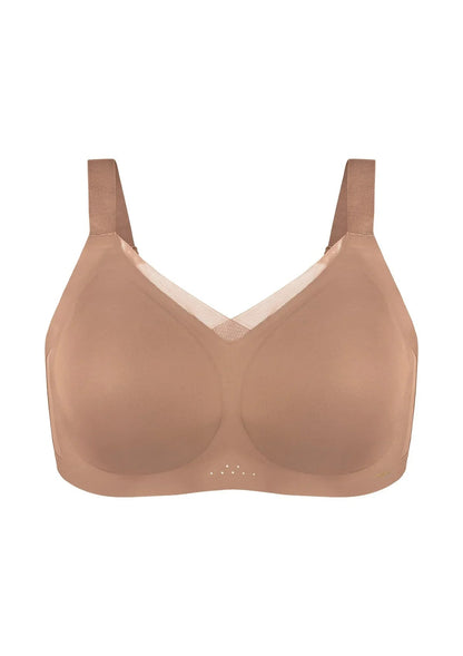 Songful Plus Size Seamless Wireless Supportive Full Coverage Mesh Crossover Bra
