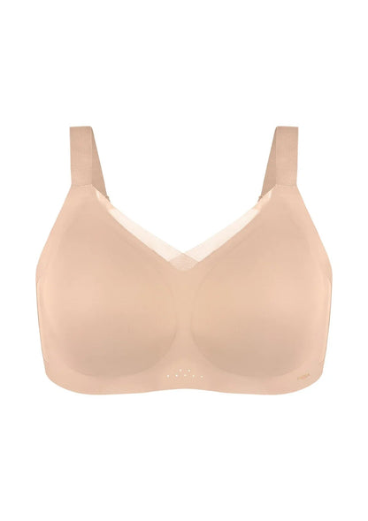 Songful Plus Size Seamless Wireless Supportive Full Coverage Mesh Crossover Bra