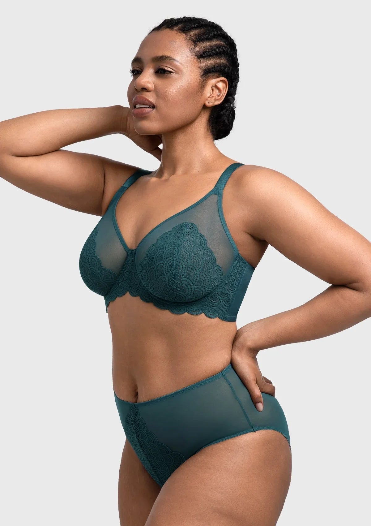 Mermaid Scales Lace Underwire Bra