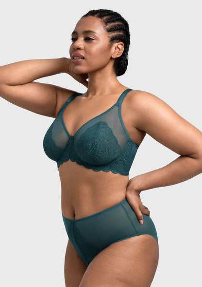 Mermaid Scales Lace Unlined Bra