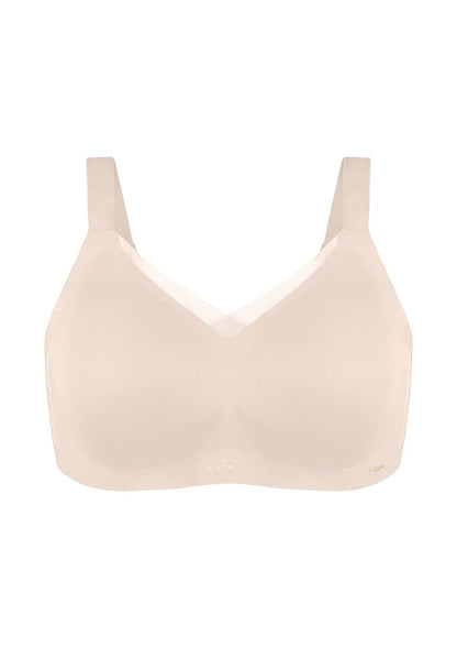 Songful Plus Size Seamless Wireless Supportive Full Coverage Mesh Crossover Bra