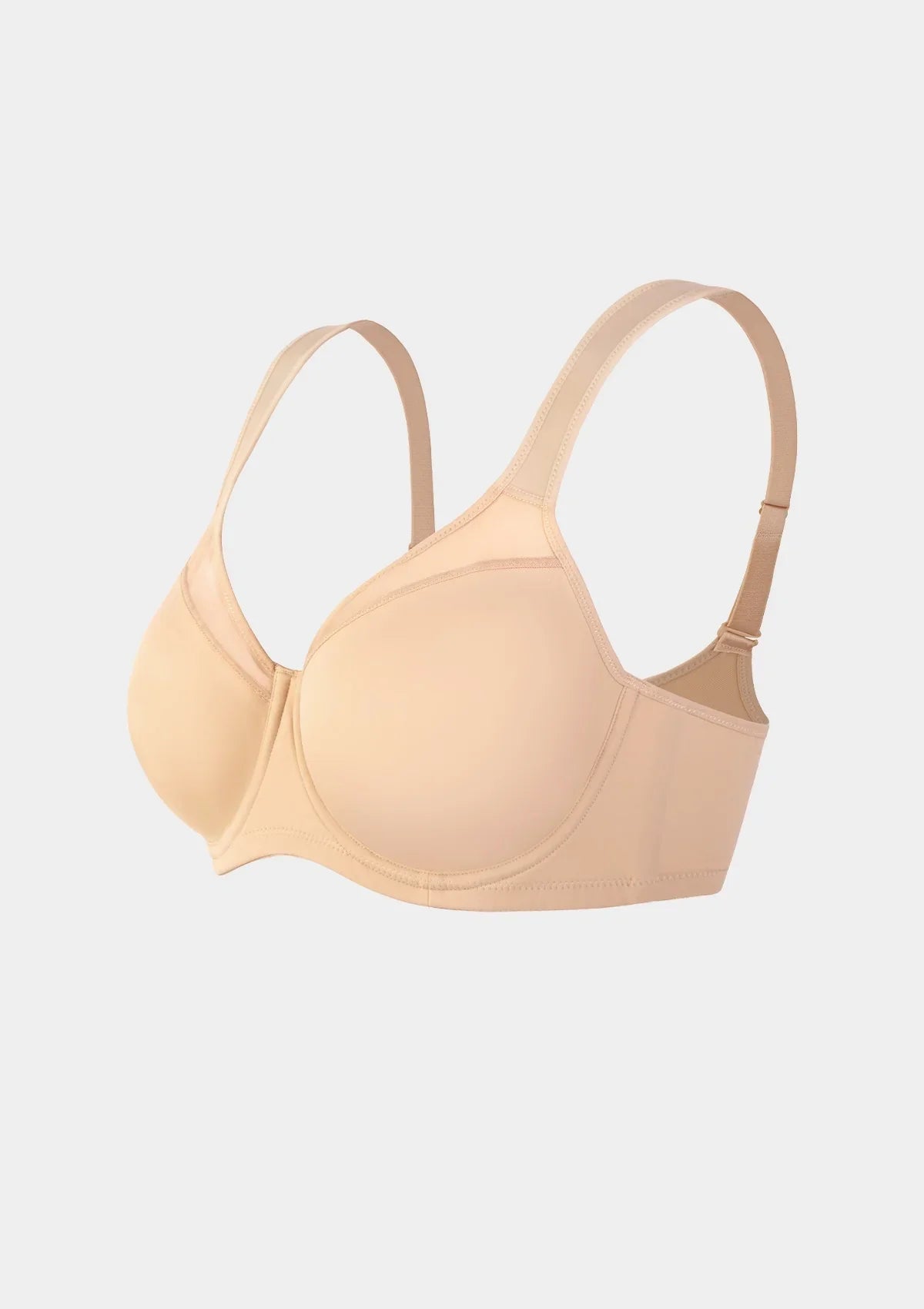 HSIA Alina Full Coverage Underwire Bra Plus Size Supportive Unlined Adjustable Strap Comfort Fit T-Shirt Style