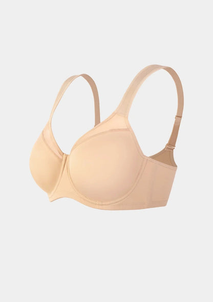 HSIA Alina Full Coverage Underwire Bra Plus Size Supportive Unlined Adjustable Strap Comfort Fit T-Shirt Style