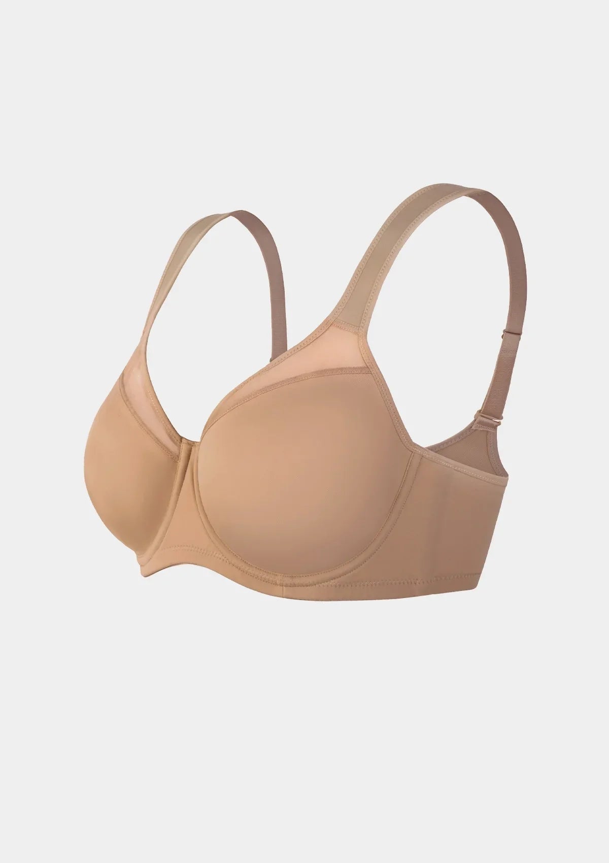 HSIA Alina Full Coverage Underwire Bra Plus Size Supportive Unlined Adjustable Strap Comfort Fit T-Shirt Style