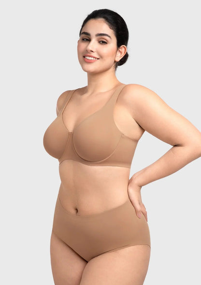 HSIA Esme Minimizer Bras for Women Plus Size Full Coverage No Padding Unlined T Shirt Bra Seamless Underwire Cool Comfort Daily Bras