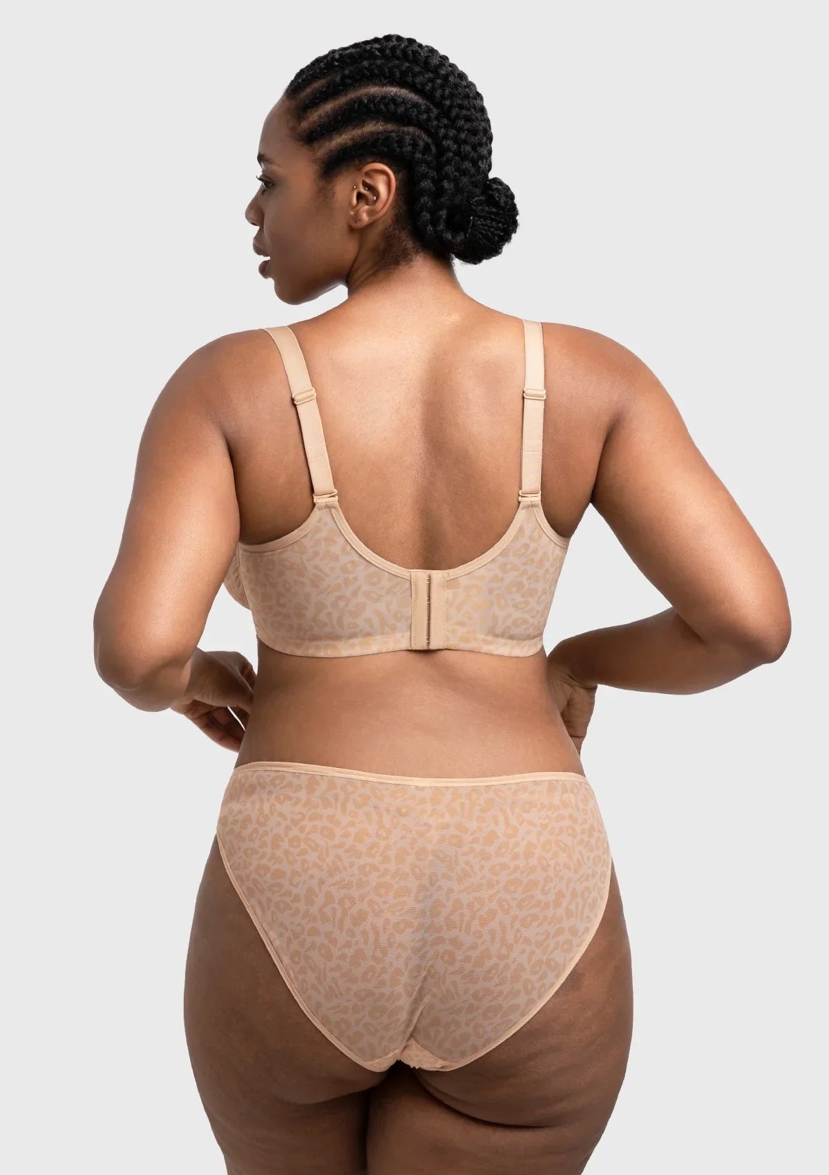 HSIA Leopard wild Unlined Plus Size Breathable Soft Mesh No Padding Underwire Bra