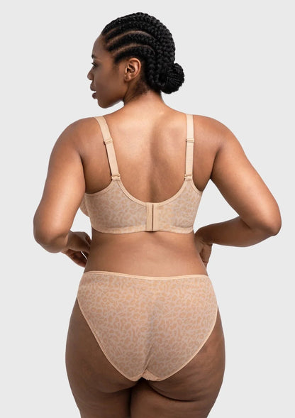 HSIA Leopard wild Unlined Plus Size Breathable Soft Mesh No Padding Underwire Bra