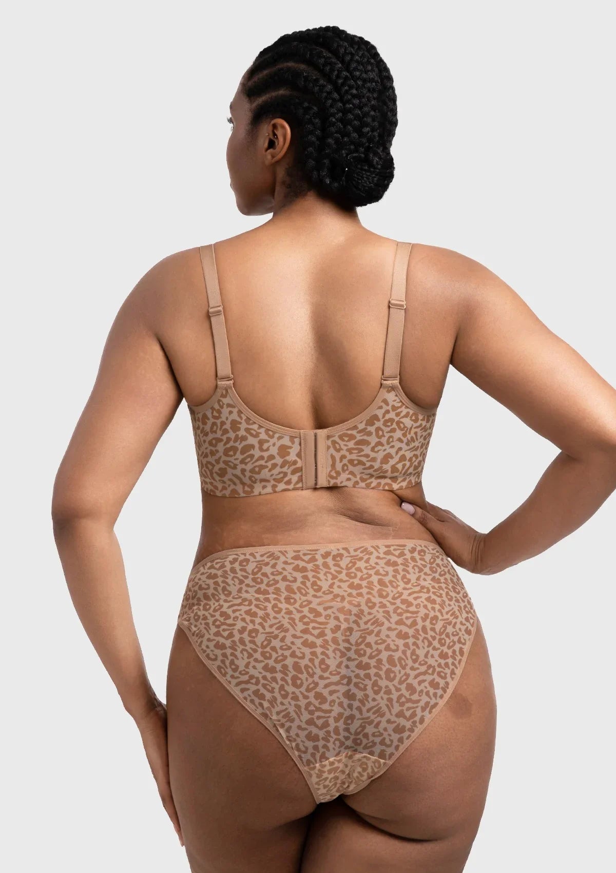 HSIA Leopard wild Unlined Plus Size Breathable Soft Mesh No Padding Underwire Bra
