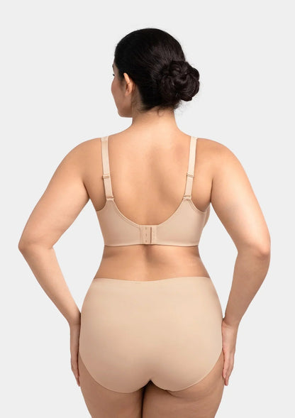 HSIA Alina Full Coverage Underwire Bra Plus Size Supportive Unlined Adjustable Strap Comfort Fit T-Shirt Style