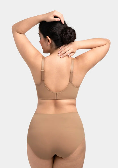 HSIA Alina Full Coverage Underwire Bra Plus Size Supportive Unlined Adjustable Strap Comfort Fit T-Shirt Style