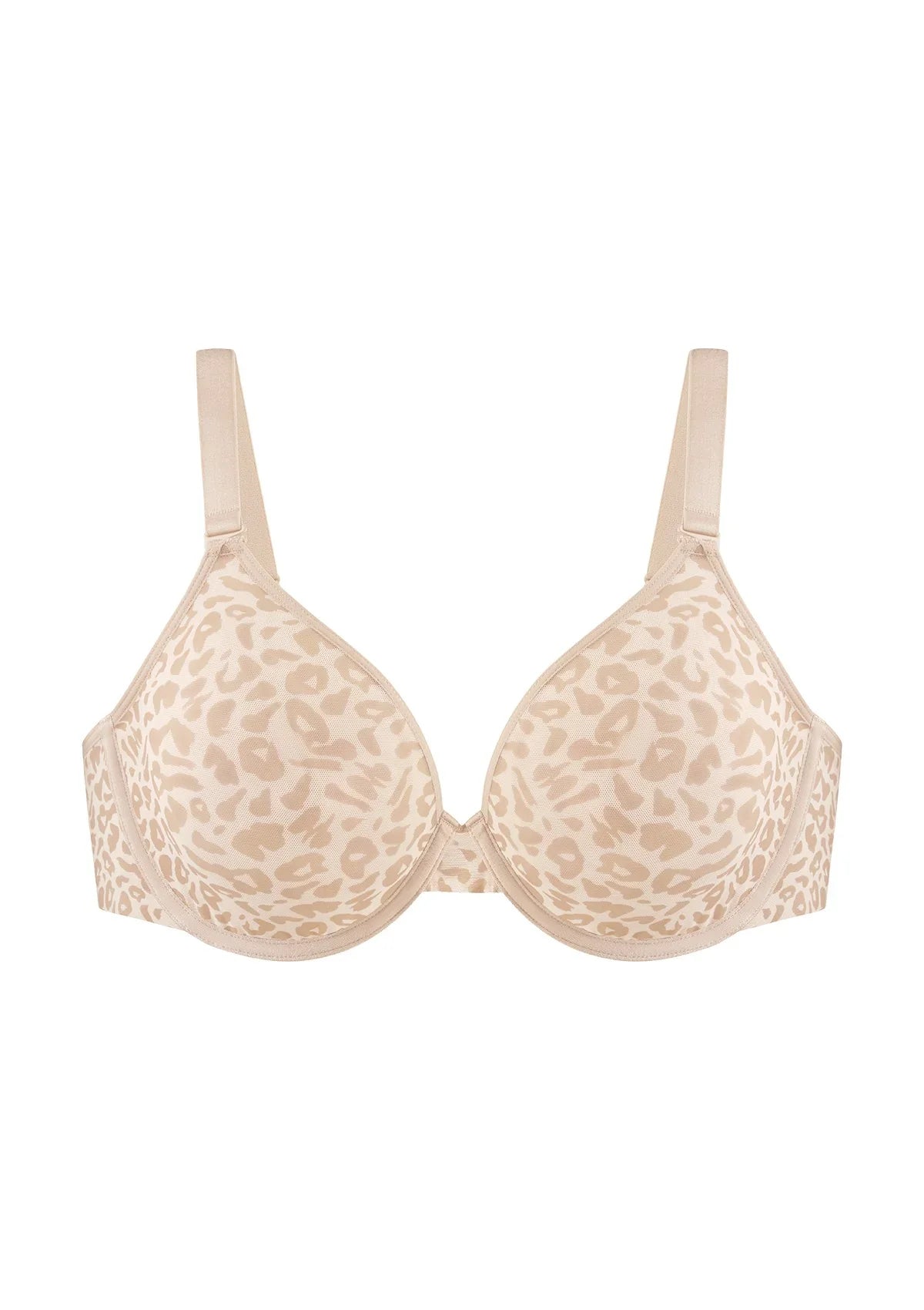 HSIA Leopard wild Unlined Plus Size Breathable Soft Mesh No Padding Underwire Bra