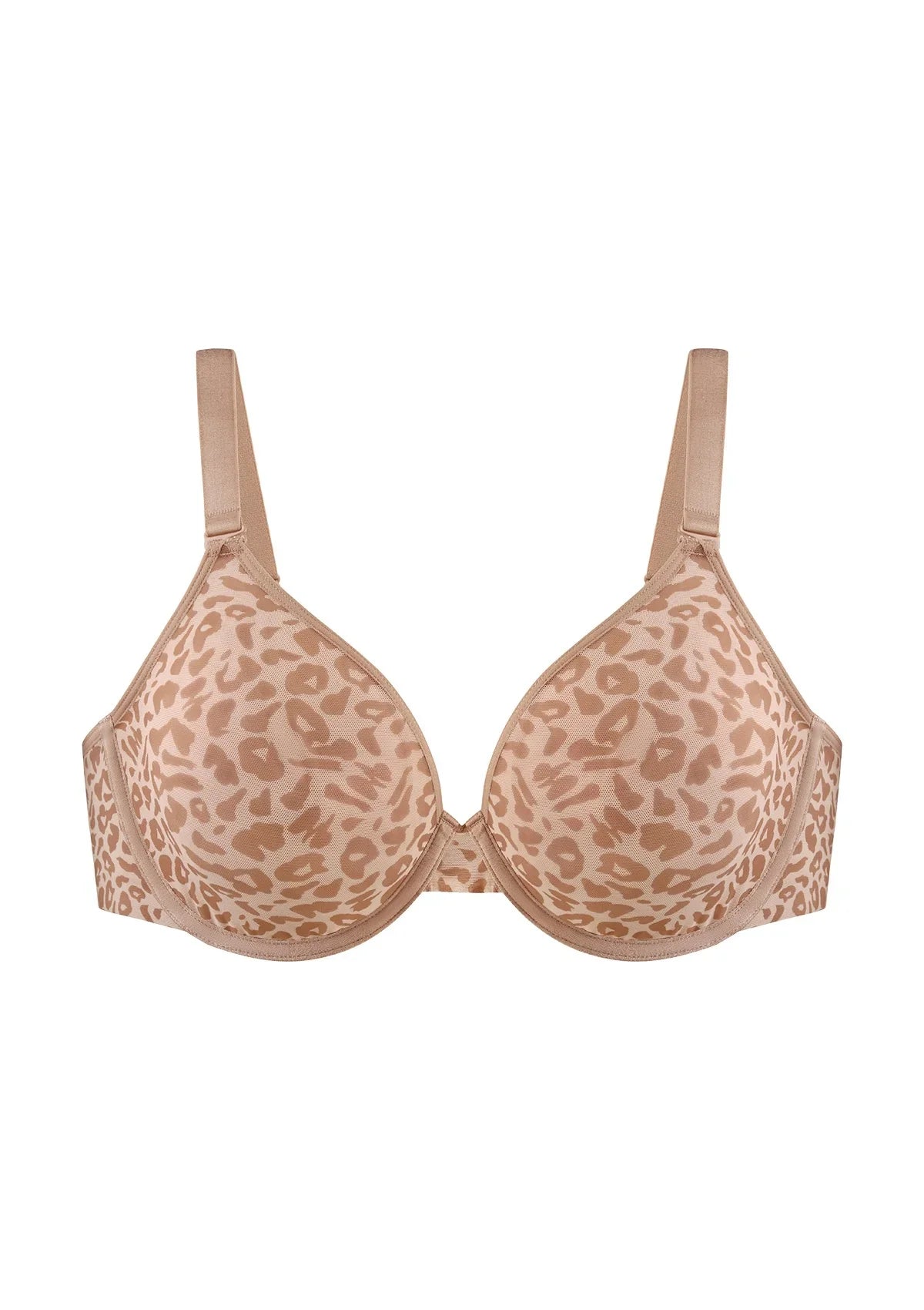 HSIA Leopard wild Unlined Plus Size Breathable Soft Mesh No Padding Underwire Bra