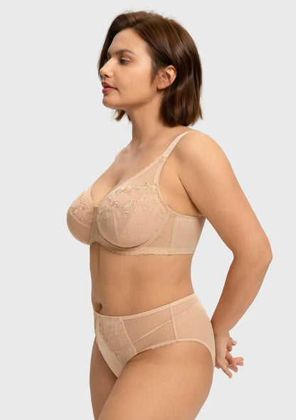 Ophelia Embroidered Lace Full Coverage Unlined Bra
