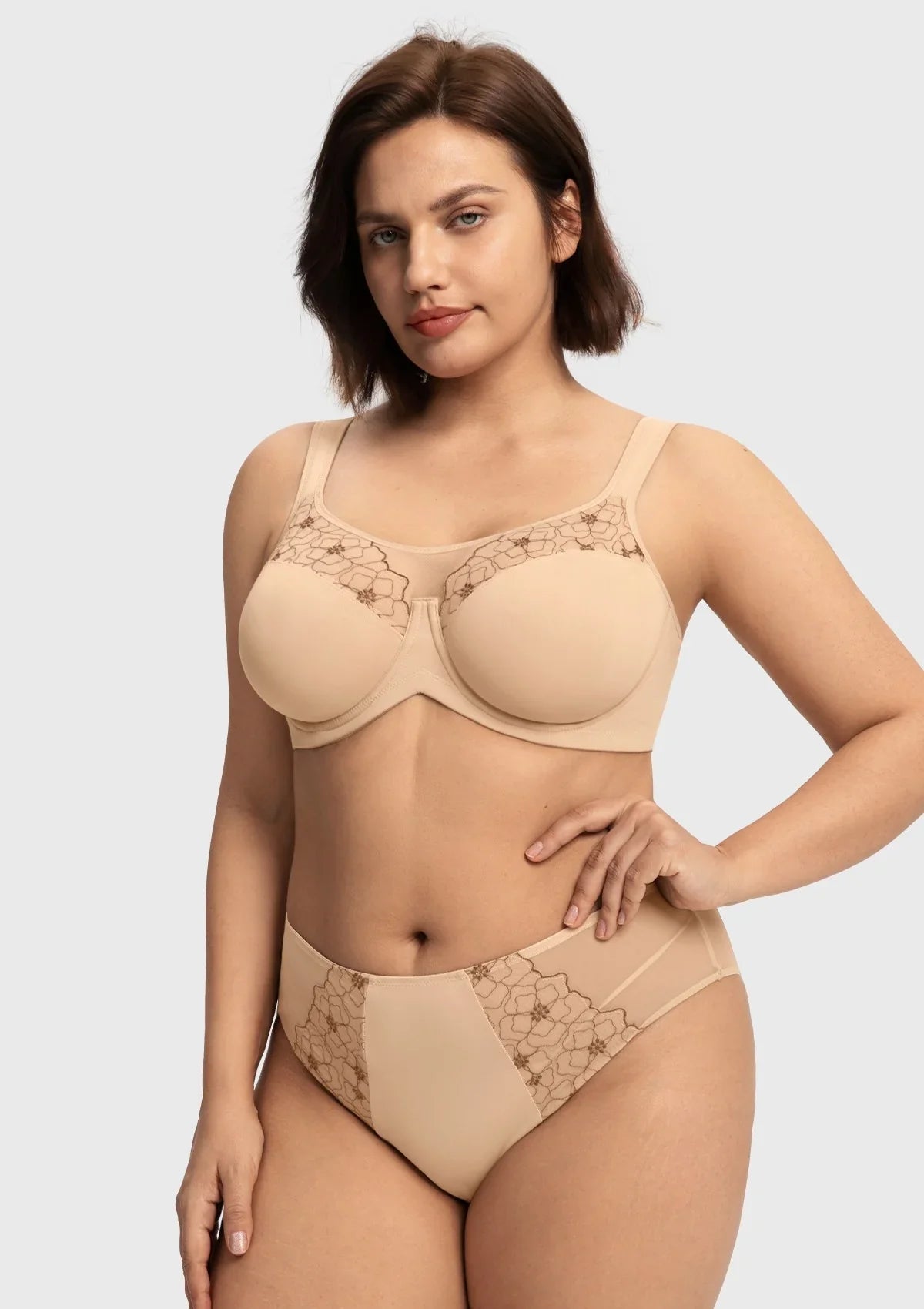 Dahlia Embroidered Lace Full Coverage Unlined Bra