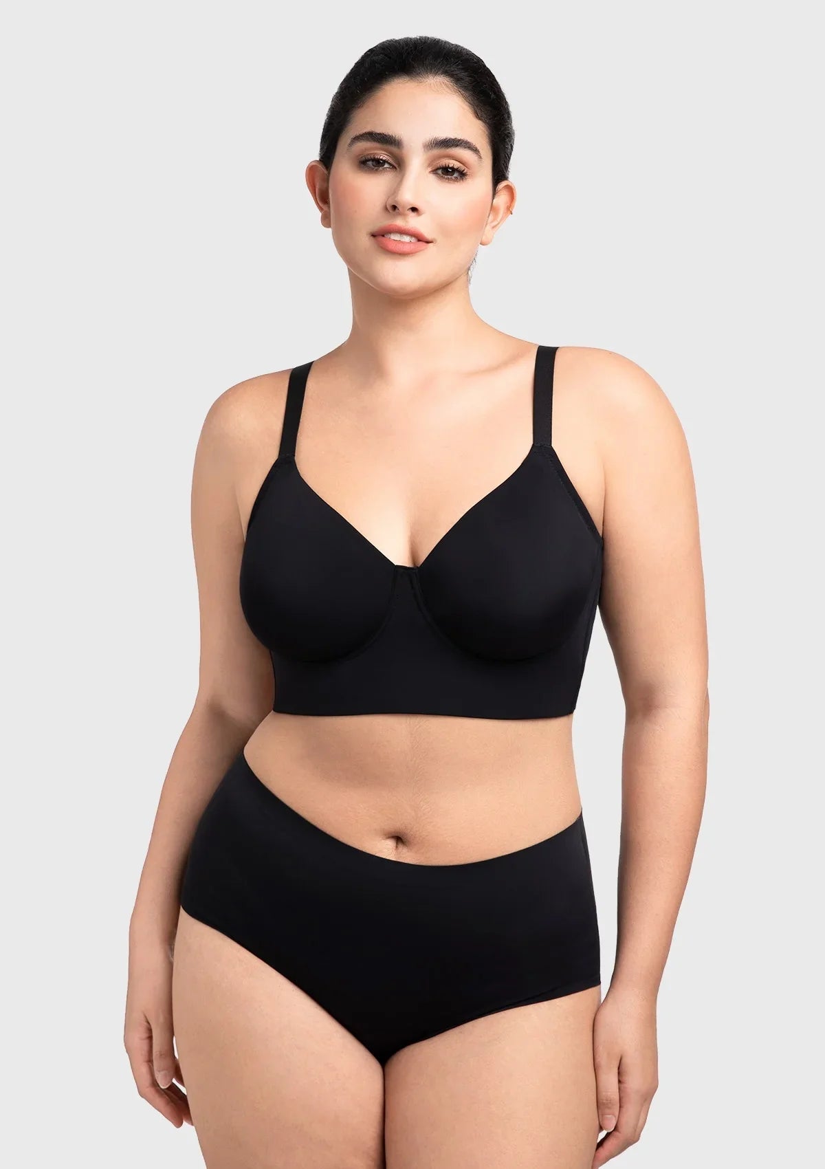 HSIA Delia Plus Size Lightly Padded Seamless Full Coverage Underwire Longline T-Shirt Bra for Fuller Bust