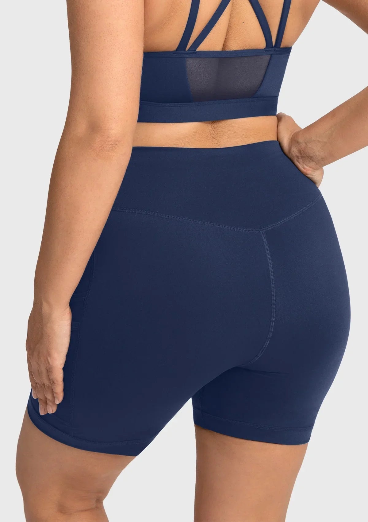 Aura High-Waisted Cooling Yoga Shorts with Pockets