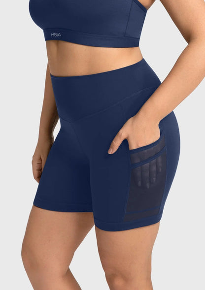 Aura High-Waisted Cooling Yoga Shorts with Pockets