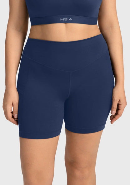 Aura High-Waisted Cooling Yoga Shorts with Pockets