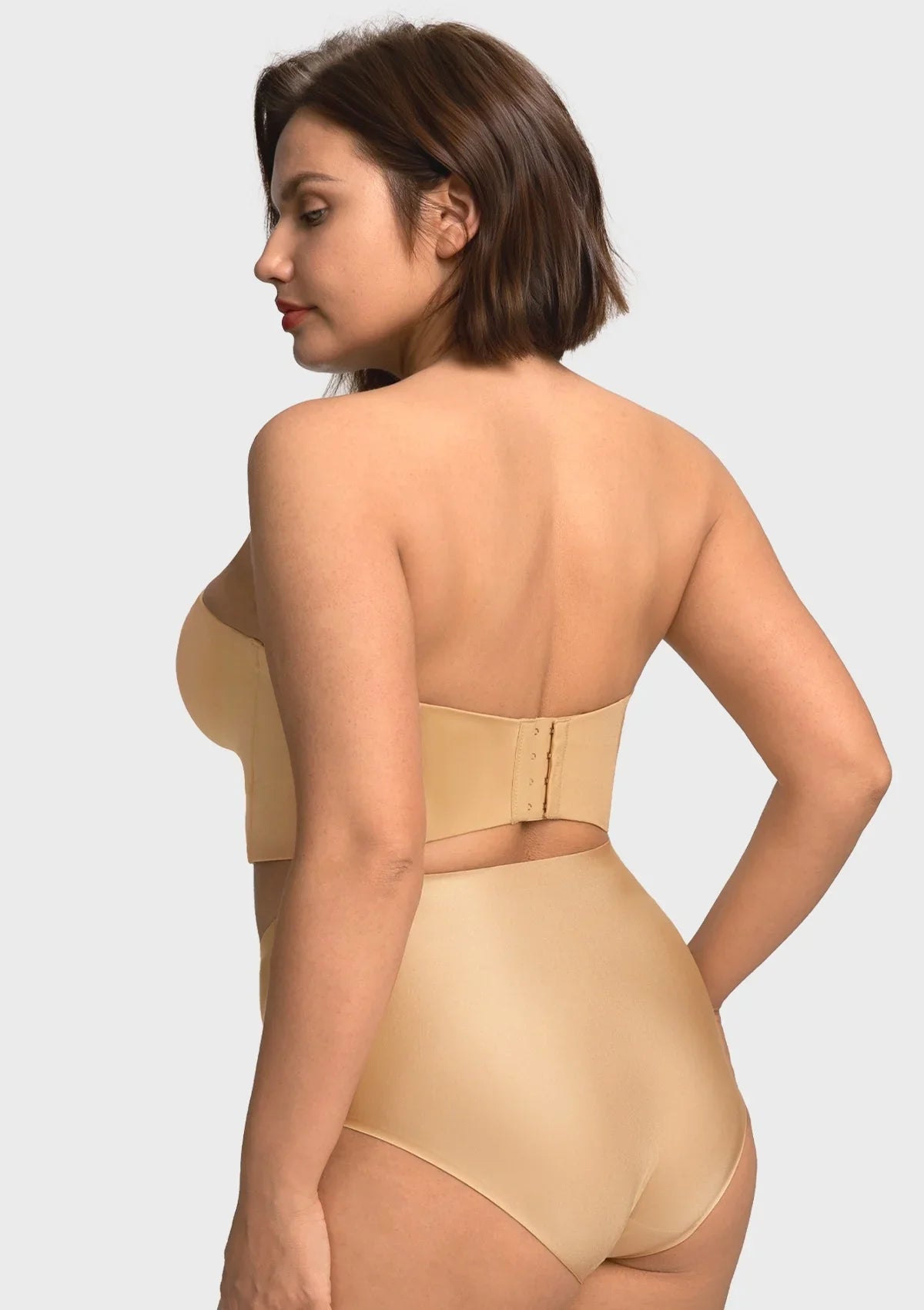 Smooth Satin Longline Strapless Corset Bra