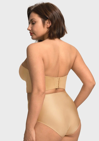 Smooth Satin Longline Strapless Corset Bra
