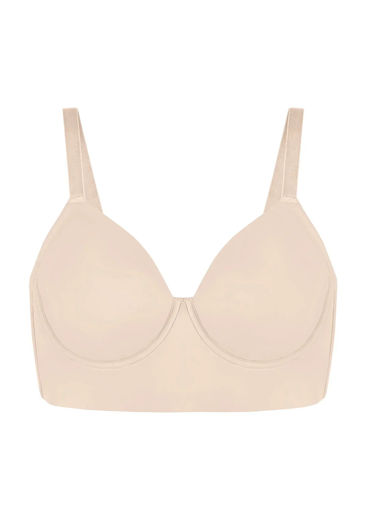HSIA Delia Plus Size Lightly Padded Seamless Full Coverage Underwire Longline T-Shirt Bra for Fuller Bust