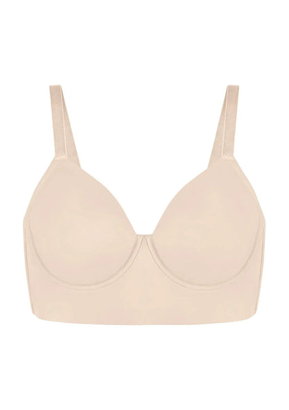 HSIA Delia Plus Size Lightly Padded Seamless Full Coverage Underwire Longline T-Shirt Bra for Fuller Bust
