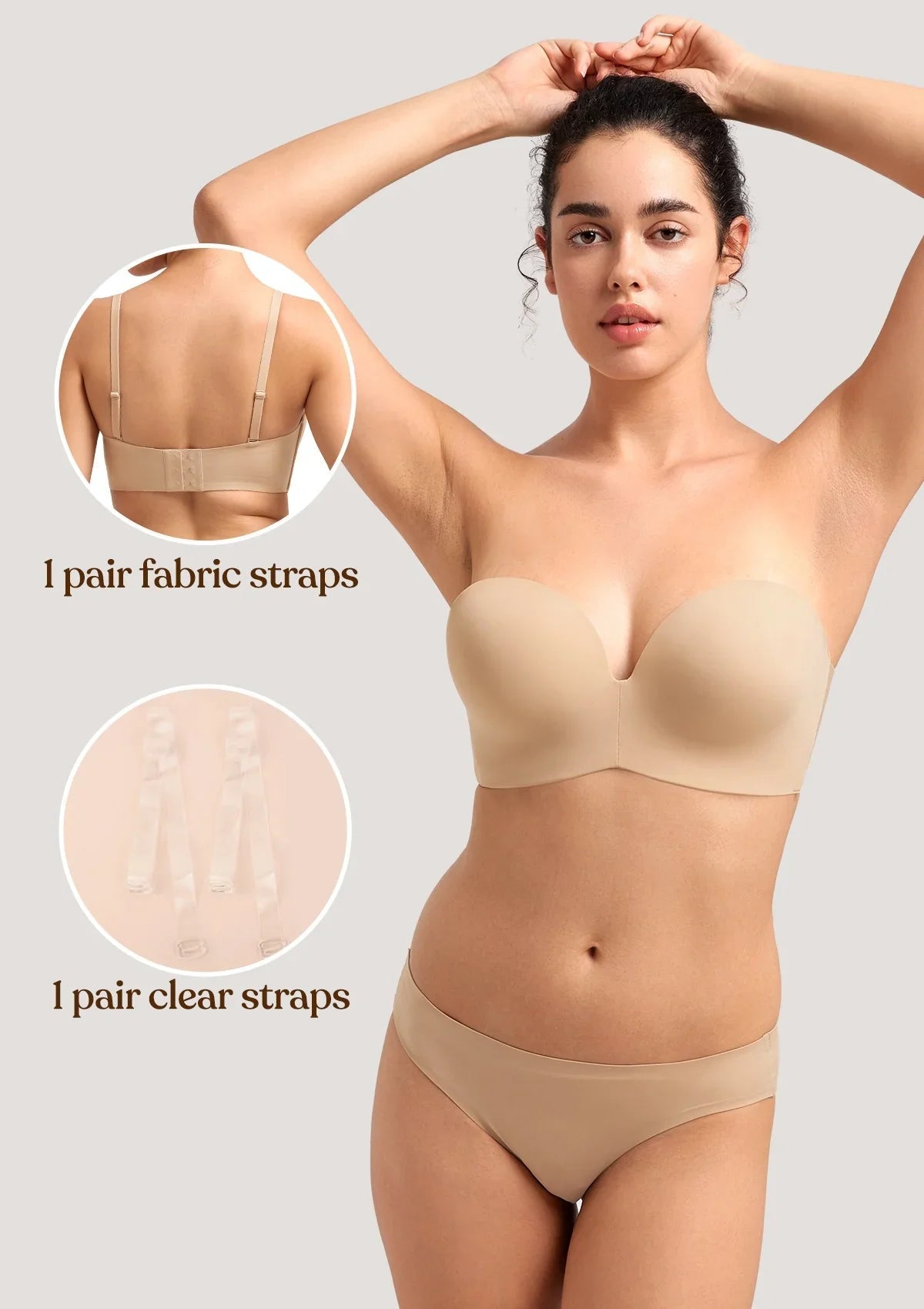 Seamless Wireless Push-Up Strapless Bra