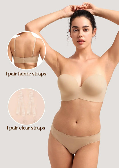 Seamless Wireless Push-Up Strapless Bra