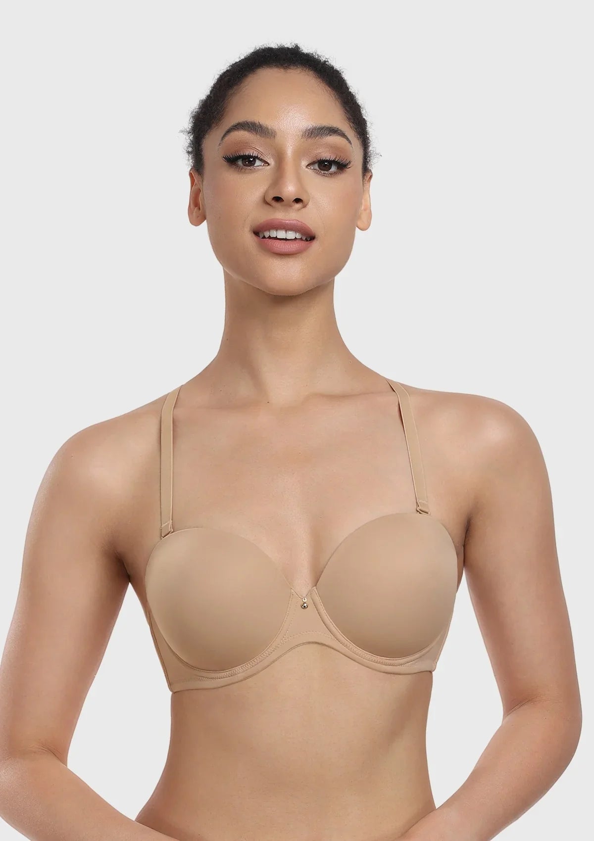 Seamless Lightly Lined Full Coverage Underwire Strapless Bra