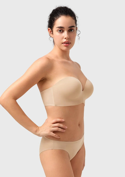 Seamless Wireless Push-Up Strapless Bra