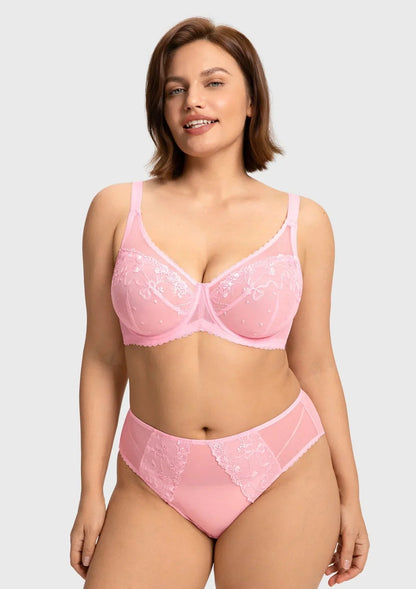 Ophelia Embroidered Lace Full Coverage Unlined Bra