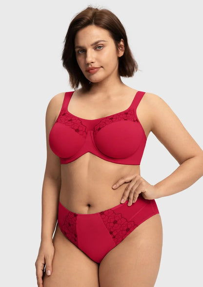 Dahlia Embroidered Lace Full Coverage Unlined Bra